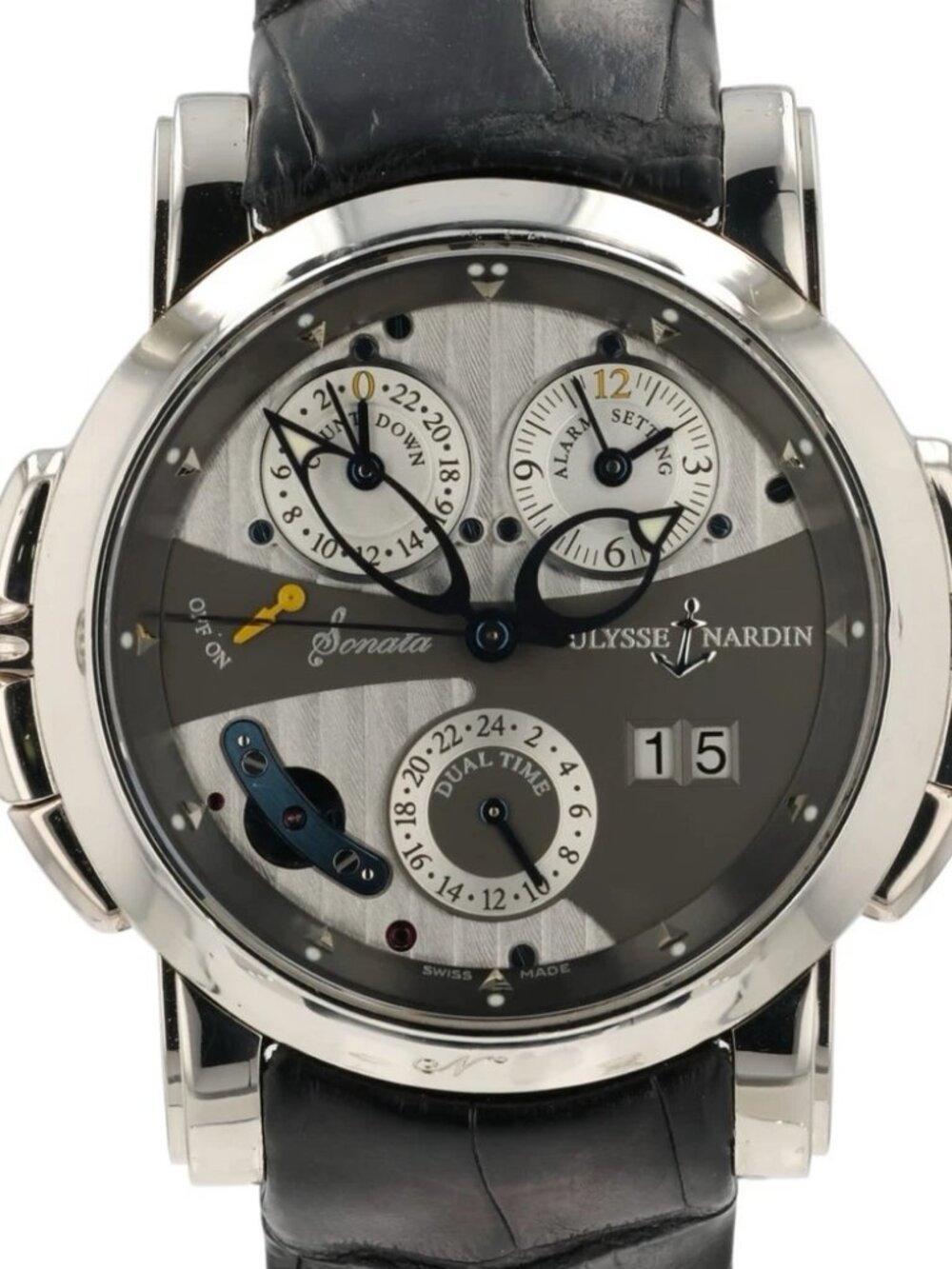 Ulysse Nardin Sonata Silver Dial 18k White Gold 42mm Automatic Mens Watch